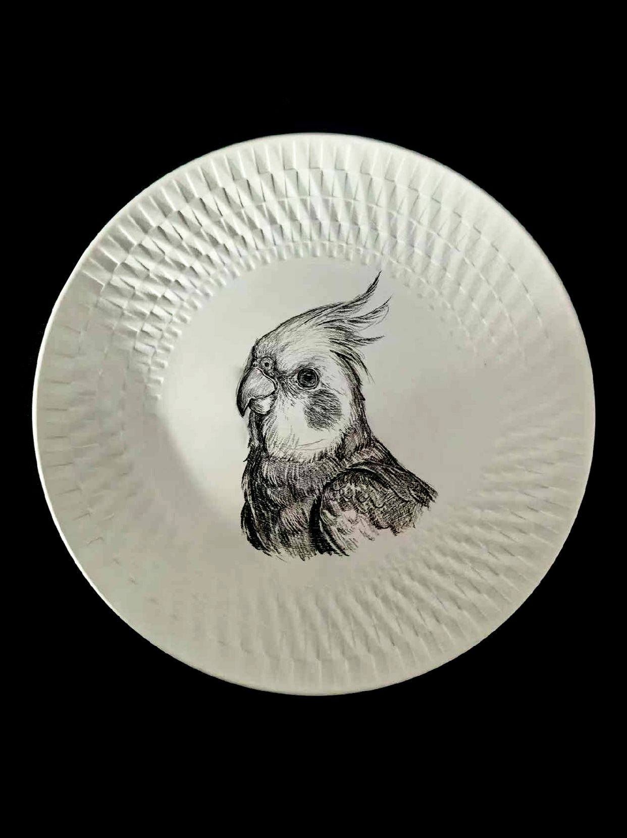 Custom Hand-Drawn Pet Portrait Ceramic Plate | Permanent Underglaze Memorial Art